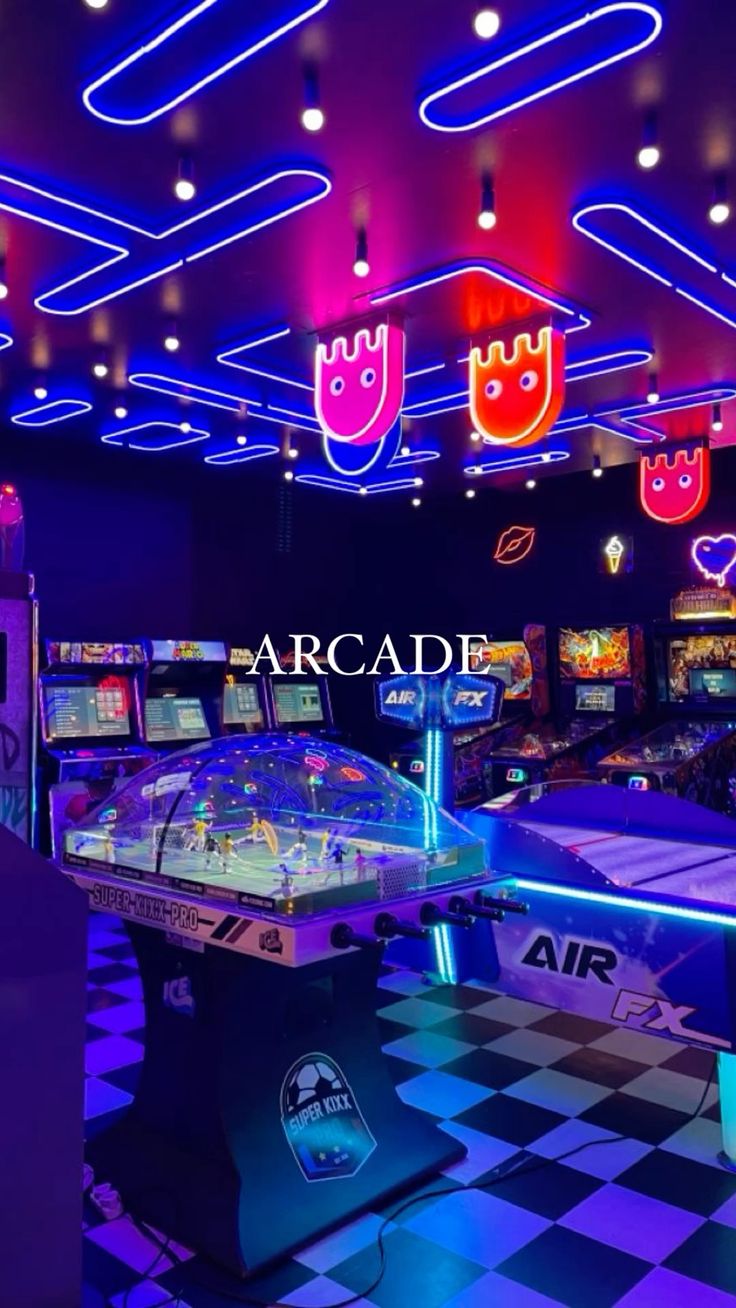 Unique arcade machines in a modern game hall